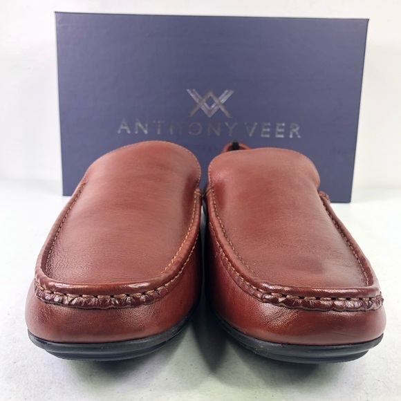 Anthony Veer Cleveland Driver Saddle Tan Leather Loafer Shoes Size 10